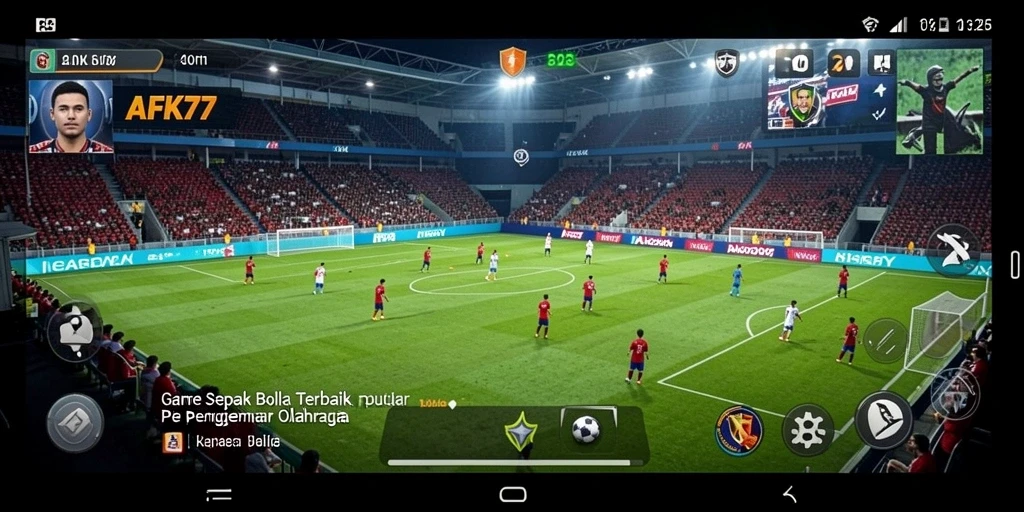 Tampilan gameplay AFK77 yang menegangkan dengan aksi sepak bola intens.