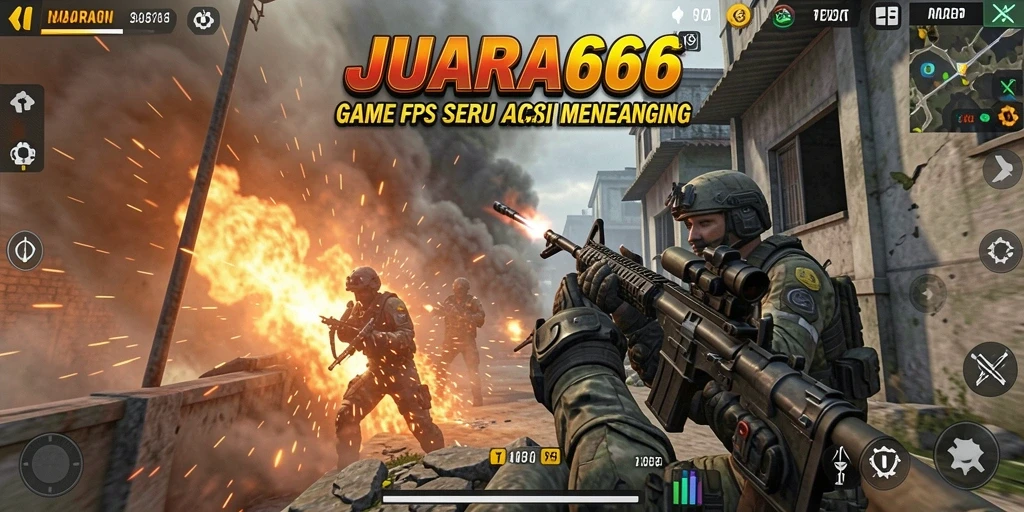 Screenshot JUARA666 menampilkan aksi intens dari gameplay FPS yang memukau.