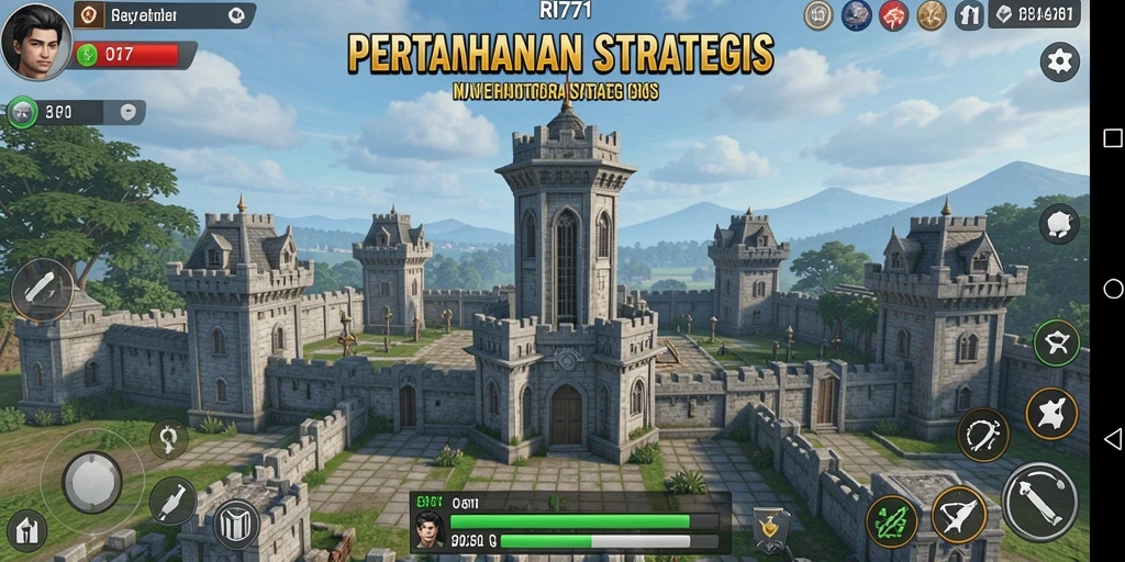 Screenshot RI771 menampilkan pertahanan menara dalam aksi.