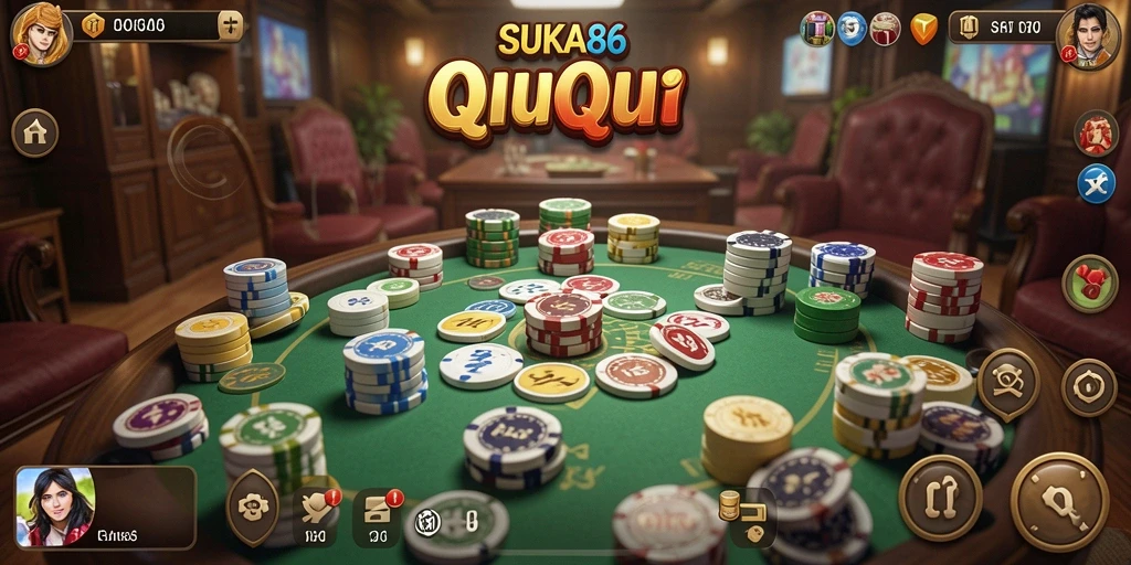 Tampilan gameplay seru dalam permainan QiuQiu SUKA86.