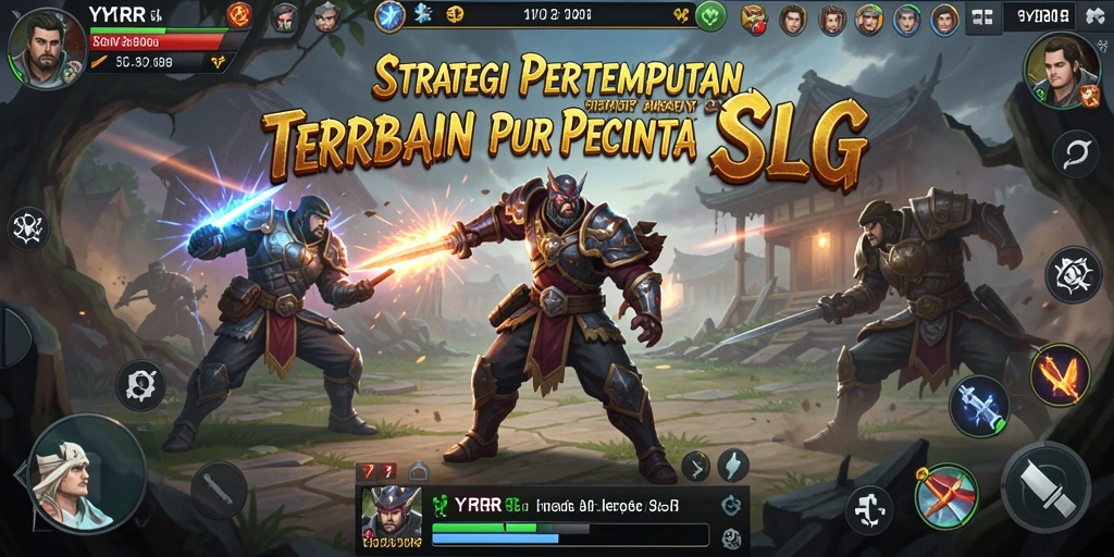 Tangkapan layar utama menunjukkan pertarungan epik dalam game SLG.